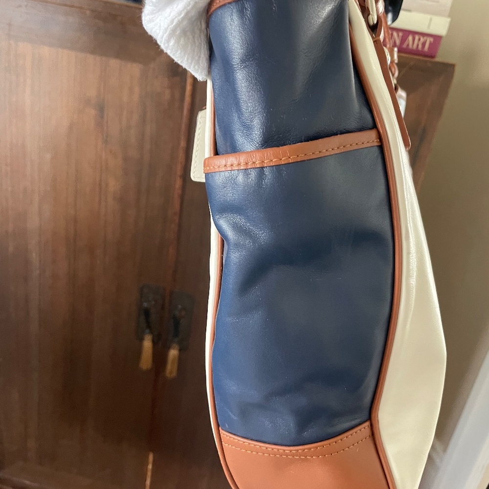 Coach Color Block Leather Tote - image 3